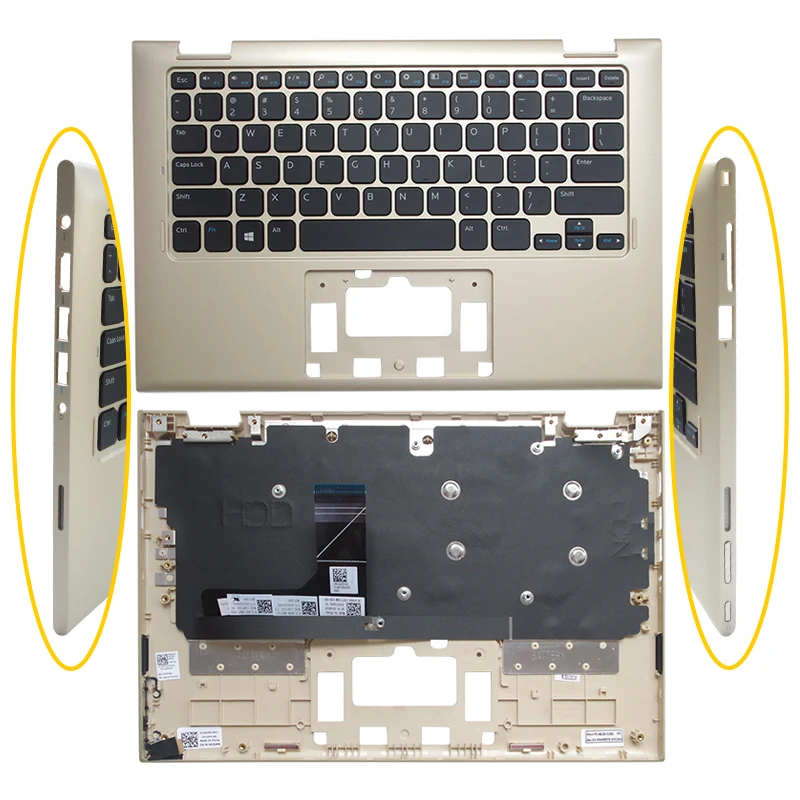 键盘 DELL戴尔《带金色C壳》3147 KBDE3147-C 正反面1