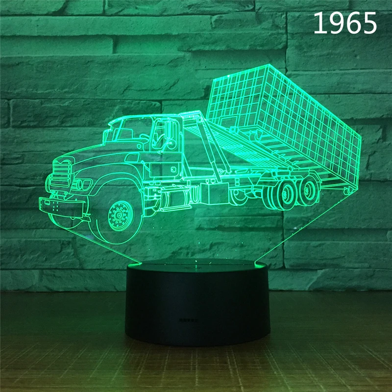 Холодный грузовик 3D ночник автобус светодиодный автомобиль Поезд Модель