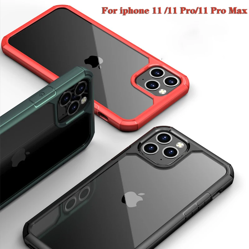 For Apple iphone 11 pro case Original HD Transparent PC Fundas Heavy Duty Shockproof Case Pro MAX | Мобильные телефоны и