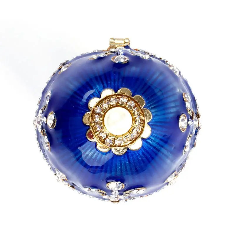 Ювелирные изделия Организатор Faberge украшения для яиц Винтаж StyleTrinket Box(синий