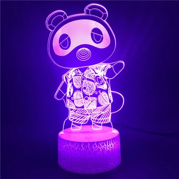

Bluetooth Base The Animation Image Small Raccoon Touch Sensor Atmosphere LED Night Light USB Decor Halloween Bright Base