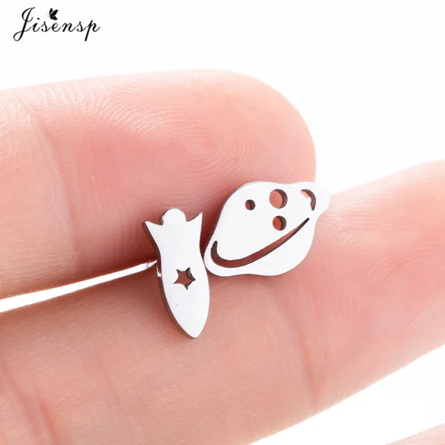 Mini Stainless Steel Earings Fashion Jewelry Small Animal Ear Studs Punk Cross Star Dragon Ballet Stud Earrings Pendientes Gifts GED135