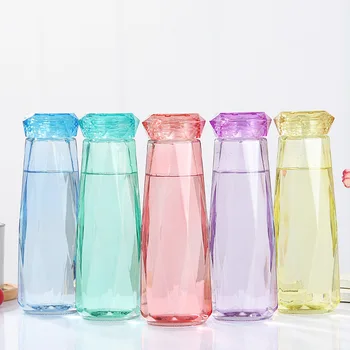 

Crystal Glass Cup Fashion Travel Sport Water Bottles Camping Hiking Kettle Diamond Shape Drink Cup Gift WB2799