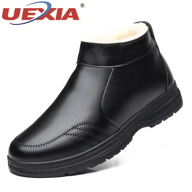 UEXIA мужские ботинки зимняя обувь Теплые ботильоны botas hombre Деловая одежда