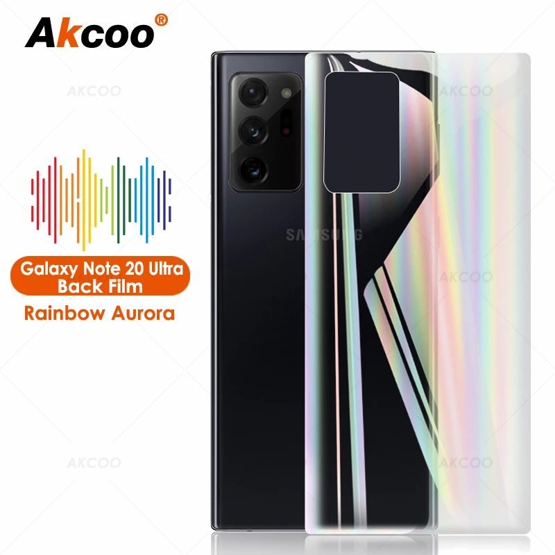 

Akcoo Galaxy Note 20 Ultra Aurora Back film anti-explosion for Samsung S8 9 10 Plus Rainbow back film