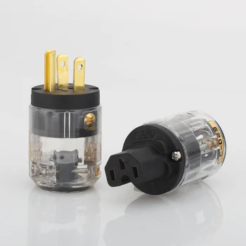 

Hi End Hifi audio P-029 Gold Plated AC power electric plug power cord connectors US Schuko Power Plug