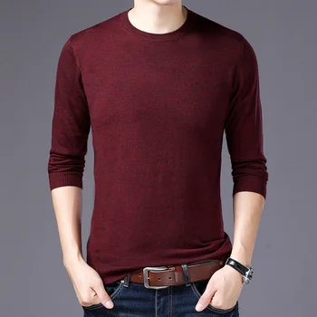 

men cotton pullover O-neck slim sweater male casual long sleeve knitted sweaters 9081