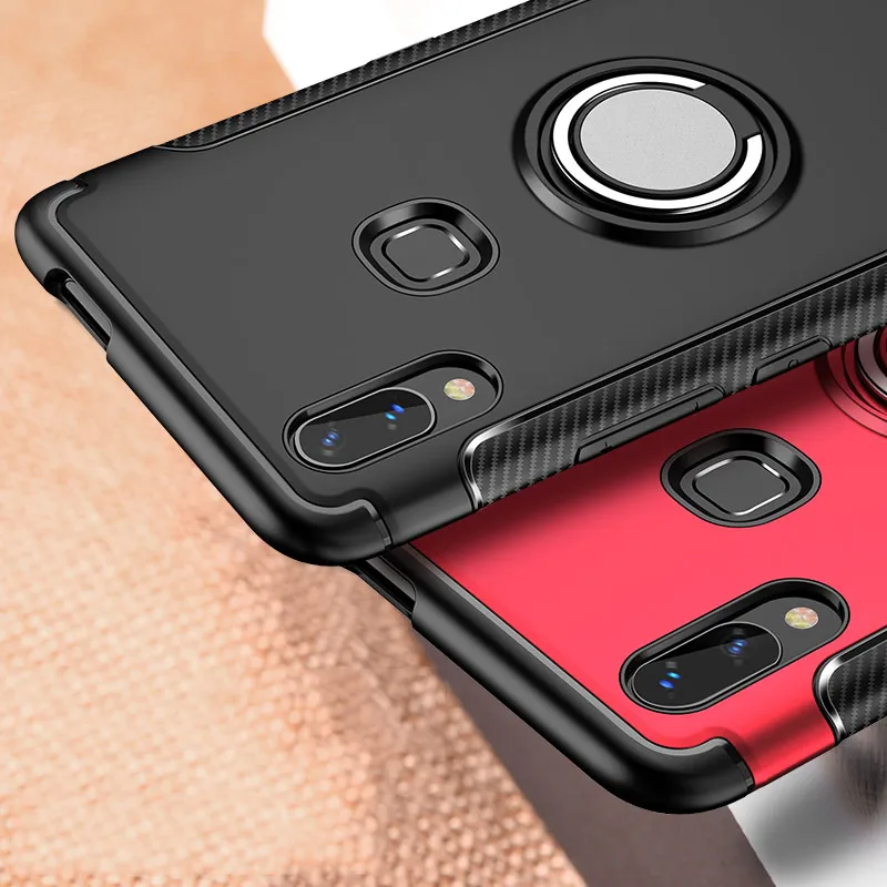 

Luxury Shockproof Bumper Case On The For Xiaomi Redmi Note 7 6 Pro Silicone Case Cover For Redmi 7 6A 6 Pro Car Ring Soft Case
