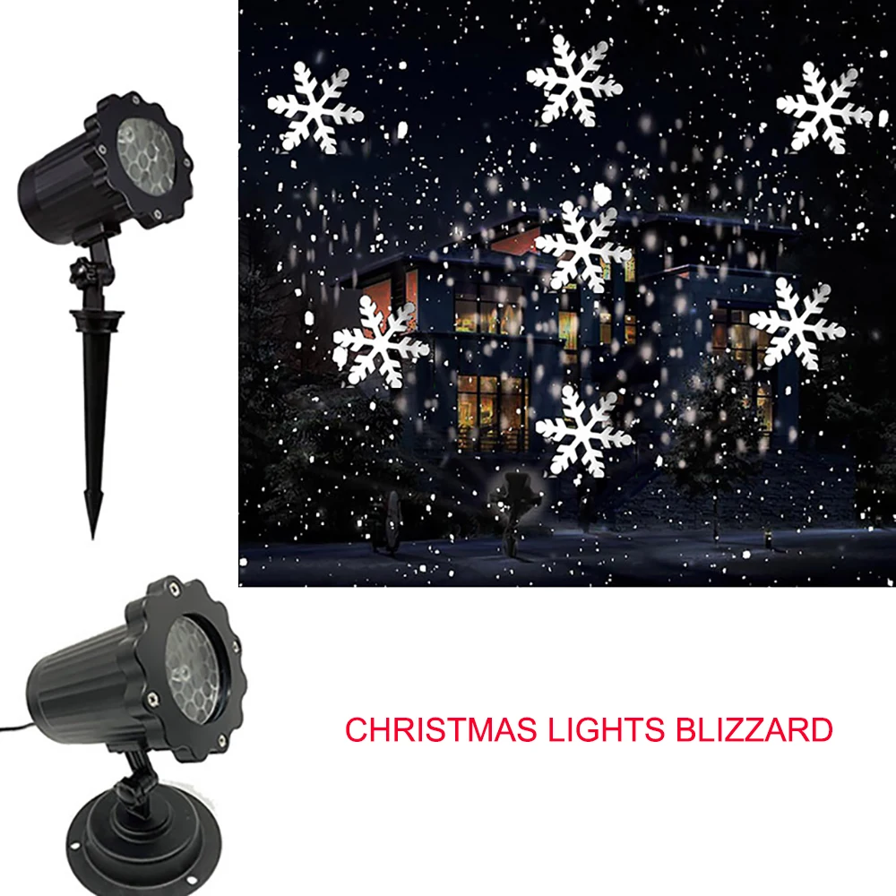 Рождественский лазерный светильник в виде снежинки, светильник для проектора IP65, лампа для газона на Рождество, свадьбу, вечеринку, украшение для сада на открытом воздухе