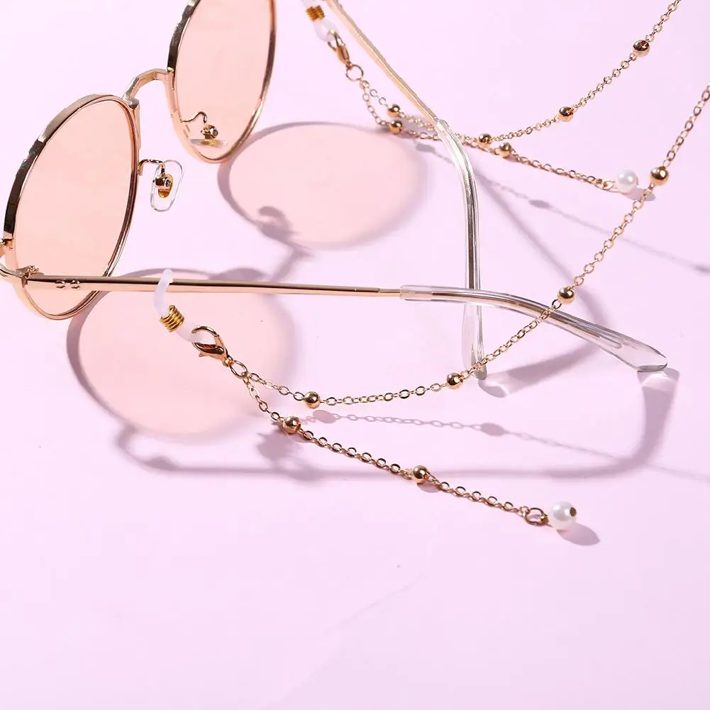 Очки с жемчугом, держатель цепи, женская мода, противоскользящее ожерелье-шнурок с кулоном, солнцезащитные очки, ожерелье, очки, бисер, для чтения, шейный ремешок