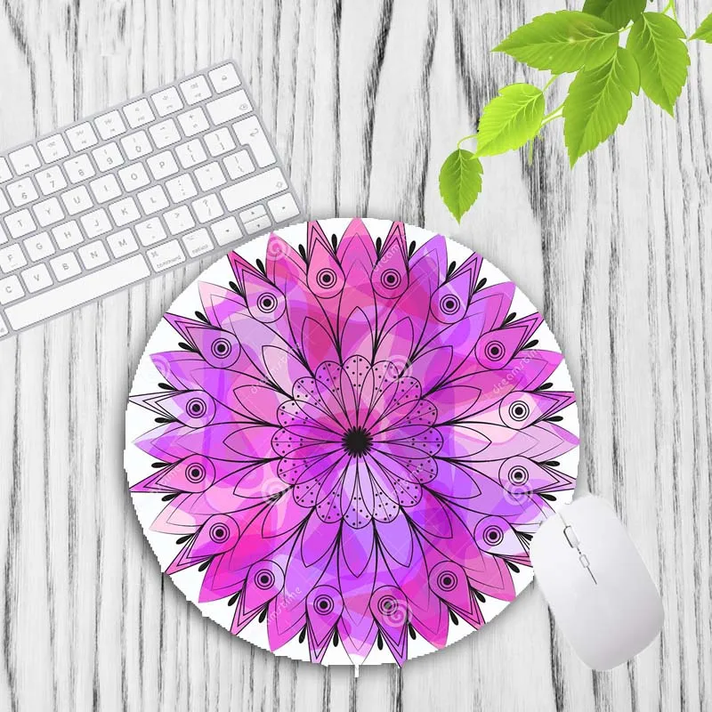 XGZ Colorful Mandala Vintage Persian Carpet Round Mouse Pad Gamer Keyboard Mouse Mat Gaming Desk Mousepad for CS GO 20X20CM