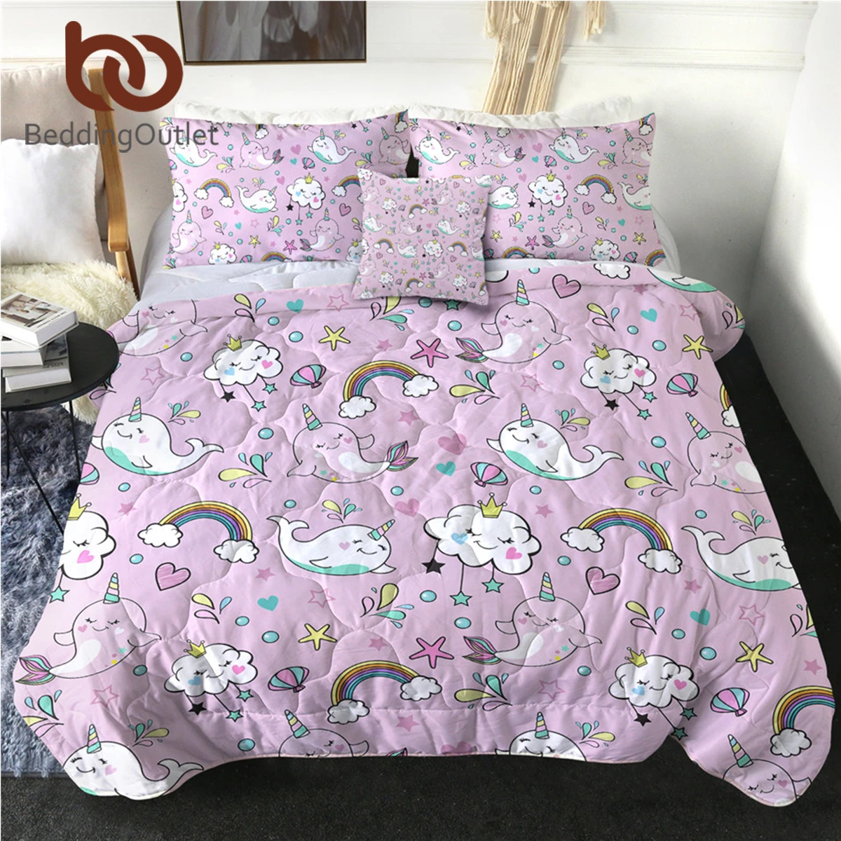 Beddingoutlet Einhorn Quilt Decke Cartoon Dunne Quilt Girly Kuhlen esdecken Whale Cute Tier Bett Abdeckung Rosa Edredom Drop Schiff Quilts Aliexpress