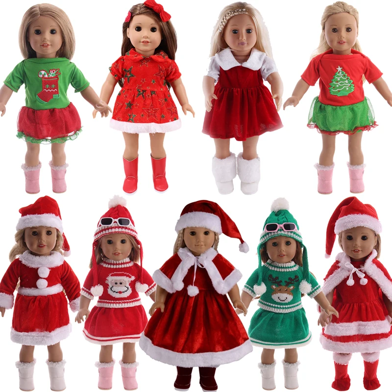 Vêtements De Noël Pour Poupée 17cm - Ensemble Père Noël (chapeau, Top, Short), En Coton