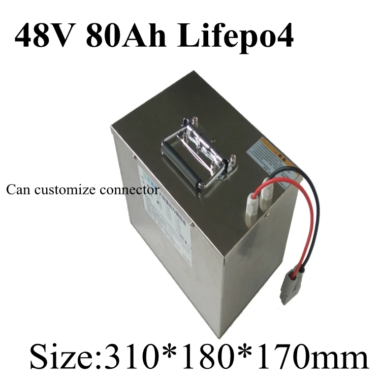 

48V 60Ah Lifepo4 48v 80AH Lifepo4 Battery BMS for 3000w Scooter Bike Golf Cart Solar Energy Storage RV +10A Charger