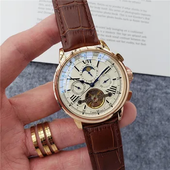 

2020 New luxury watch men DZ Automatic Water Resistant Watches Patek Tourbillon design Mechanical Wristwacth Male Gift Clock