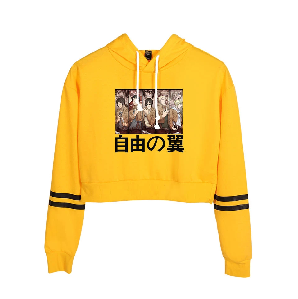 yellow sweatshirt crop top