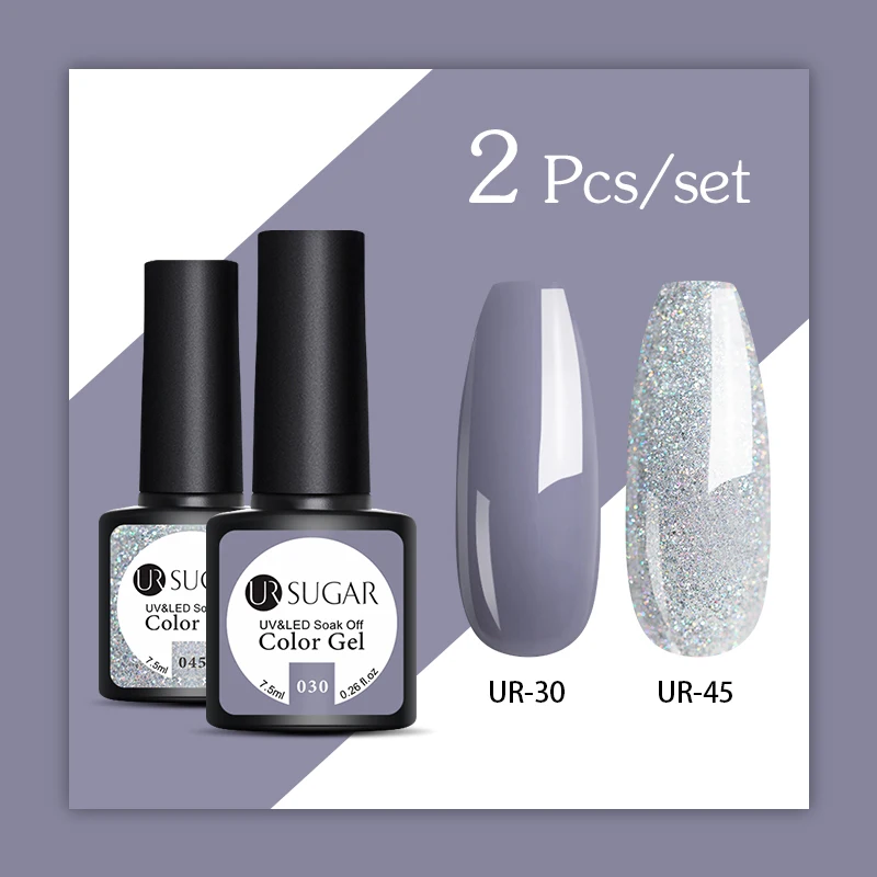 2pcs Ur Sugar набор для ногтей УФ-светодиодный гель по всей поверхности для маникюра Лак для ногтей 2/4/6 гель-лаков по Лаки для ухода за ногтями Маникюрный набор для ногтей искусство украшения - Цвет: 2pcs