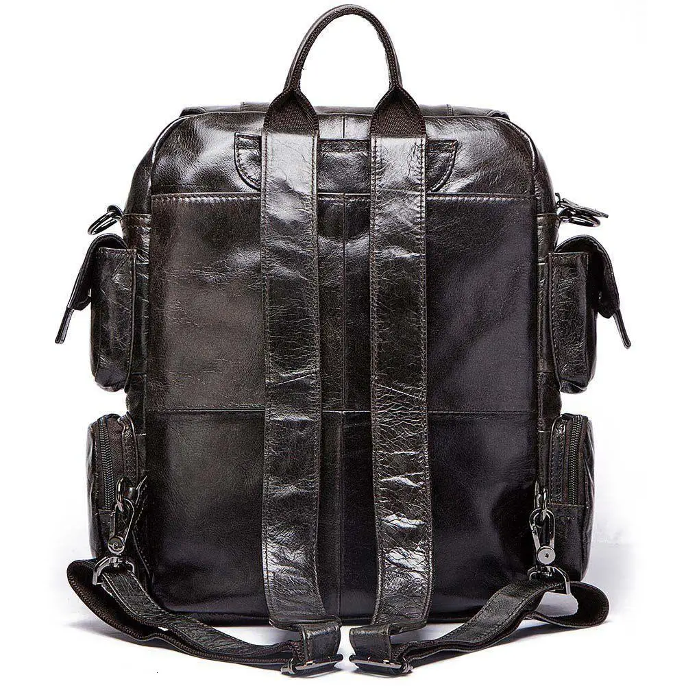 Genuine Leather Both Shoulders Baotou Layer Cowhide Backpack Will Capacity Ectropion Cover Bag school bags girls free shipping