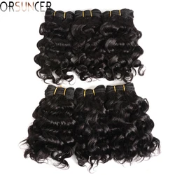 Short Kinky Curly Hair Weave Bundles ORSUNCER Cheap Wholesale Price Brazilian Remy Human Hair Extensions Black /Brown/Red Color