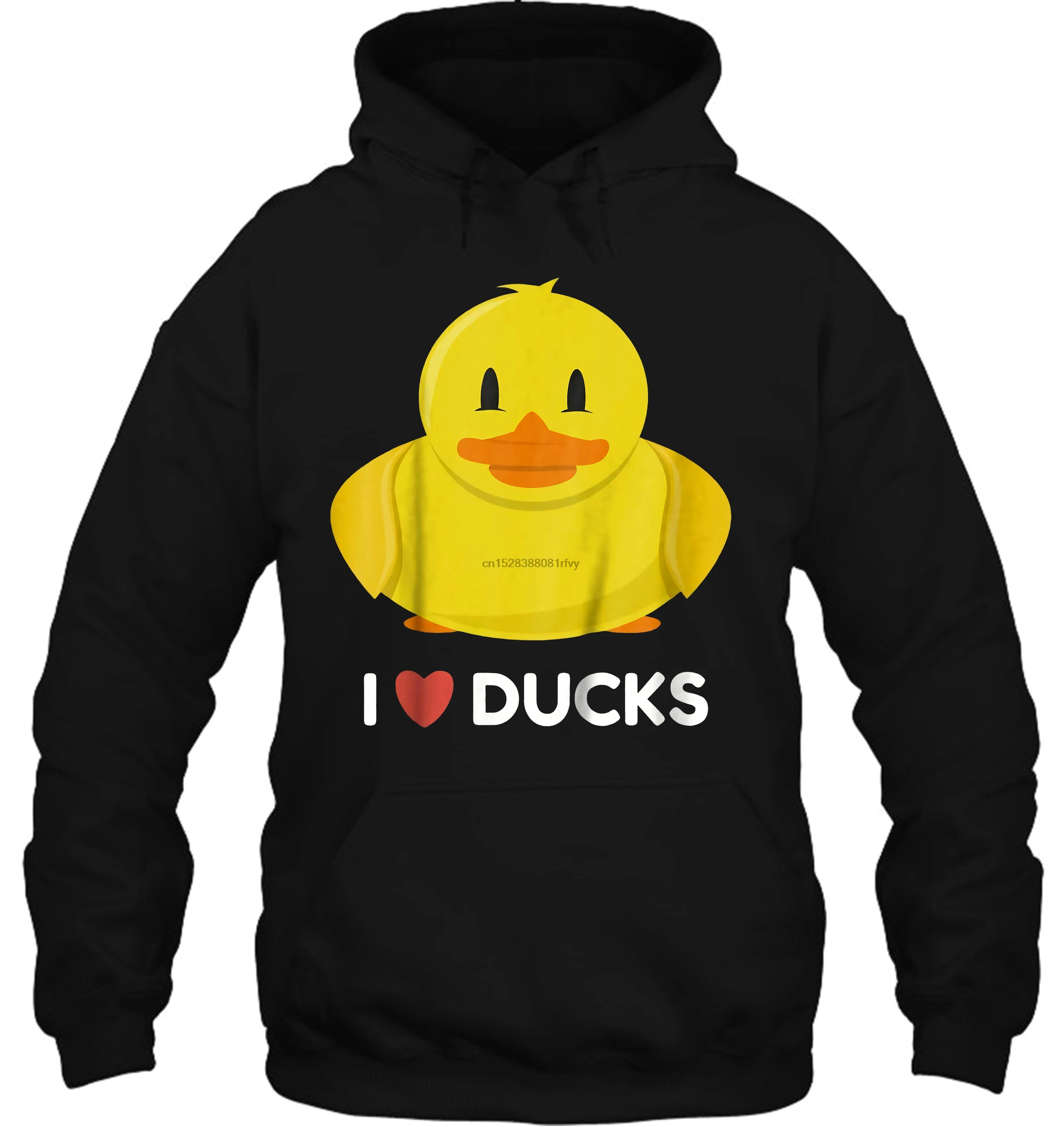 Мужская толстовка с капюшоном I Love Ducks классный подарок футболка резиновая утка Мультфильм Крутой топ с принтом женская уличная одежда