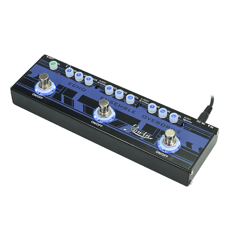 Echo Chorus Drive Rowin мульти эффект 3-в-1 гитарная педаль задержка реверберации ротатор Эффект Эхо хора овердрайв задержка реверберации искажения эффекты - Цвет: Echo Chorus Drive