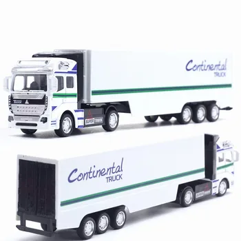 

1:48 scale boutique large alloy container truck container diecast metal pull-back car transporter toy car model adult kids gift