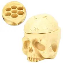 7 Holes Tattoo Ink Cup Holder Vintage Skull Shaped Stand Supply Professional Permanent Pigment Container Tattoo Kit Accessory