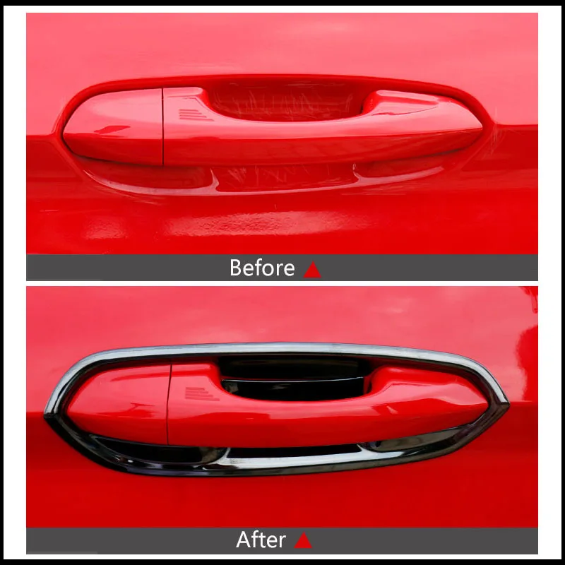 

Anti-scratch Handle stickers Stainless steel outer door bowl For Mustang 2015-2020 Exterior Decorative Pieces