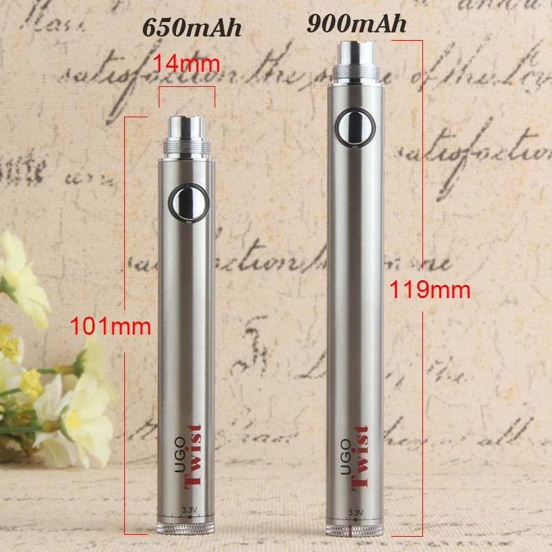 Аккумулятор UGO Twist 650 мАч 900 VV Vape Pen для электронной сигареты ego 510 Thread атомайзер USB