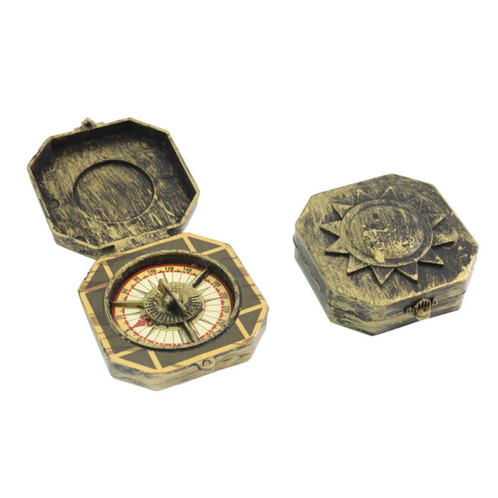 Kids Toy Pirate Captain Costume Toy Nautical Compass Halloween Party Unique ABS Design Portable Kids Gift Bronze
