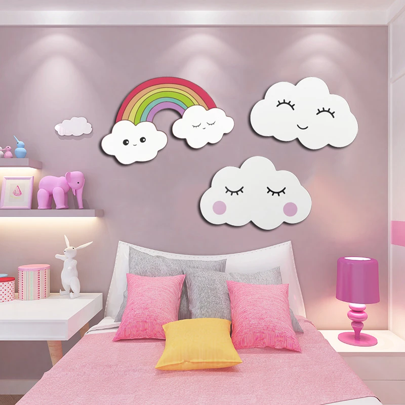 Gokkusagi Bulutlar Duvar Cikartmalari Cocuk Odasi Icin Bebek Yatak Odasi Duvar Sticker Ev Dekorasyon Duvar Cikartmalari Ahsap Plastik Dekoratif Wall Stickers Aliexpress