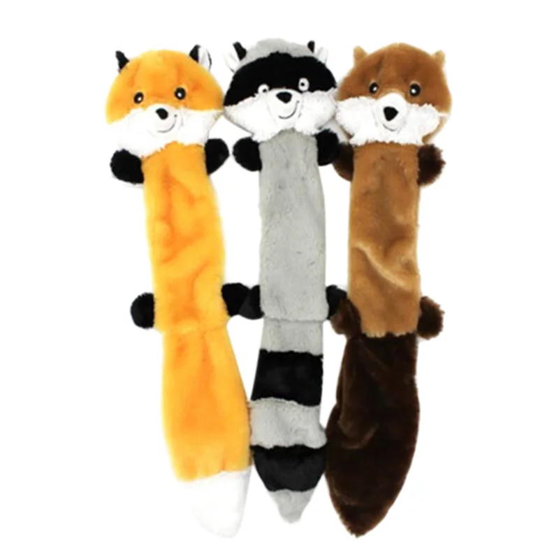 

3 Pcs Set Dog Squeaky Toys No Stuffing Plush Dog Toy Squirrel Shaped Toy Pet Interactive Toy Spend Boring Time Bring Pe
