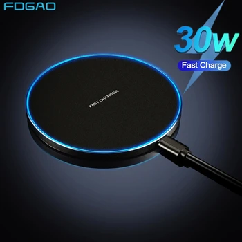 Quick Wireless Charger for iPhone 13 12 Pro Max 11 XS XR X 8 USB C 30W Fast Qi Induction Charging Pad For Samsung S21 S20 S10 S9 1