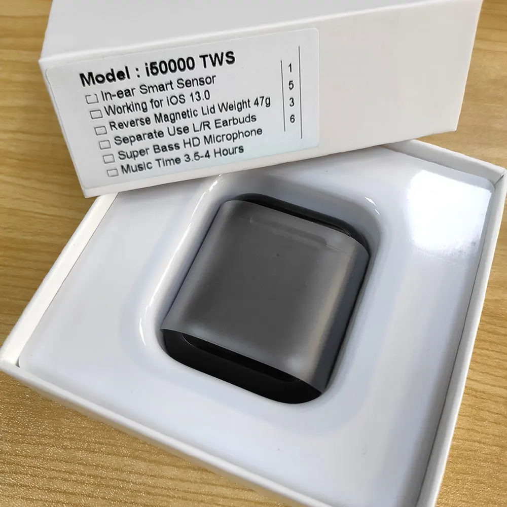 Black i50000 tws I50000 tws 1:1 всплывающая Беспроводная зарядка Bluetooth наушники-вкладыши pk W1 i500 i200 i1000 i2000 i9000 tws - Цвет: Black i50000 tws