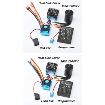 

3650 3900Kv Brushless Motor & Esc & Radiator with Program Card Combo for 1:10 Rc Car Rc Boat Part