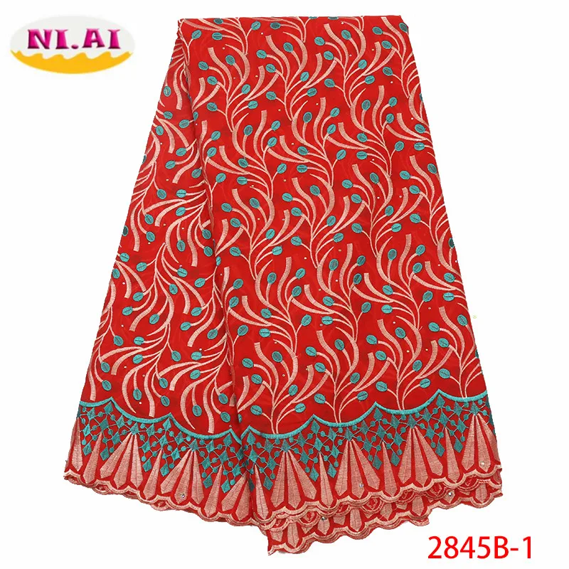 NIAI швейцарская вуаль кружева в швейцарском стиле высокого качества африканская хлопок кружевная ткань с камнями для вечернего платья XY2845B-7