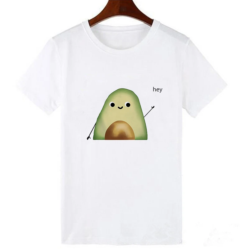 Эффектные Графические футболки для женщин авокадо Харадзюку kawaii ulzzang уличная Корейская одежда футболка больших размеров camisetas verano - Цвет: 19bk357-white