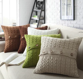 

Retro Cushion Cover Knitted Pillow Cover Car Sofa Bedroom Decor Nordic Square Solid Color Pillow Protector Home Textile LF860