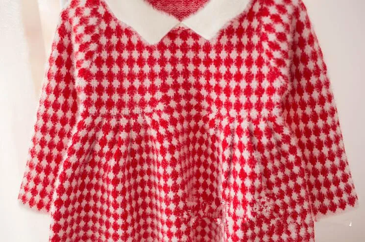 Sweet Babe Plaid Balls Ruffles Western Vintage Fashion Dress Princess Color Autumn Party Lovely Girls Kids Clothing