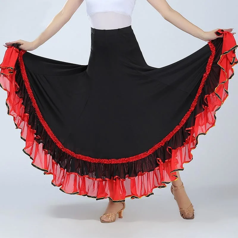 Modern dance skirt ballroom dance skirt big swing Waltz dance skirt Latin salsa Cha cha tango Waltz skirt