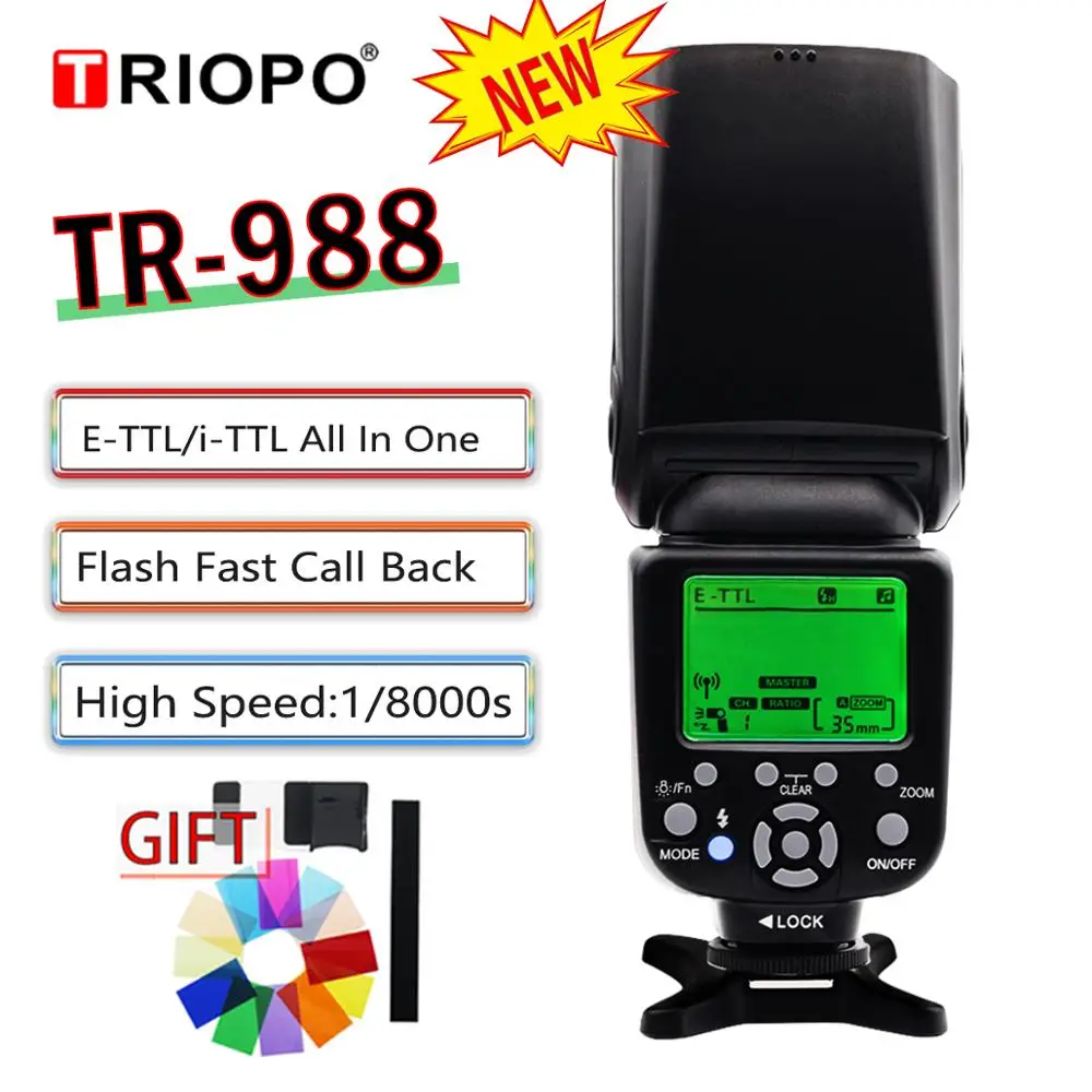 

TRIOPO TR-988 TR 988 Flash Professional Speedlite TTL Camera Flash with High Speed Sync for Canon Nikon Digital SLR Camera