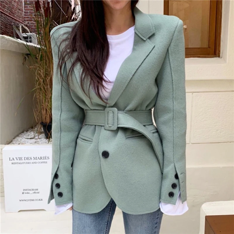 Пояс с пятнистыми краями, чистый цвет, два комбинированных костюма, пальто с лацканами