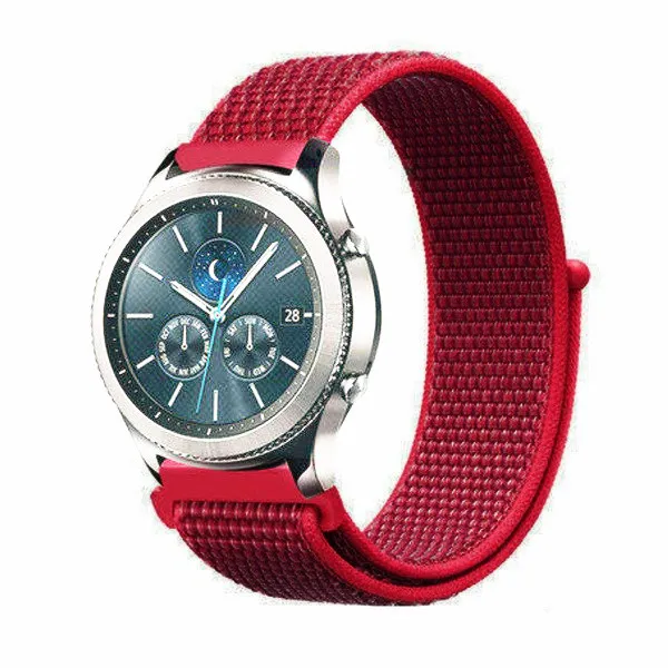 22 мм ремешок для часов samsung galaxy watch 46 мм 42 мм активный 2 нейлон huawei watch gt ремешок Amazfit bip gear S3 Frontier 44 40 - Цвет ремешка: china red 28