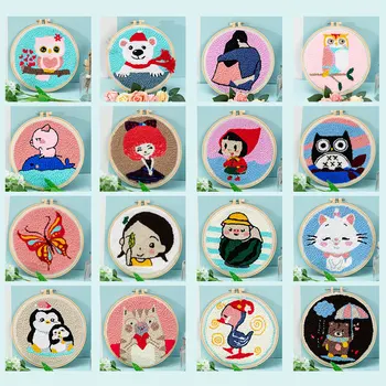 

2020 new hand embroidery DIY material package wool embroidery home decoration painting simple cross stitch painting