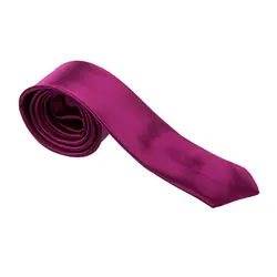 Унисекс Повседневный тонкий галстук тонкий узкий галстук на шею-однотонный фуксия