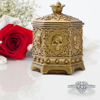 

Multifunction Vintage Skeleton Resin Jewelry Boxes Wedding Ring Box Fashion Hexagonal Necklace Ring Watches Organizer Case