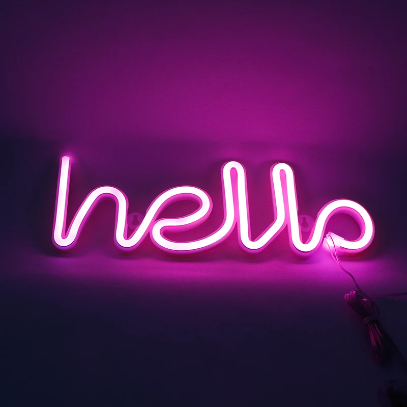 Большой светодиодный неоновый светильник Hello Art Декоративный Настенный декор для