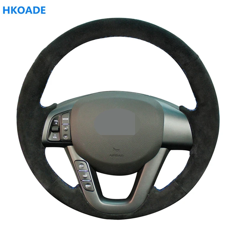 Customize Diy Suede Leather Car Steering Wheel Cover For Kia K5 Optima
