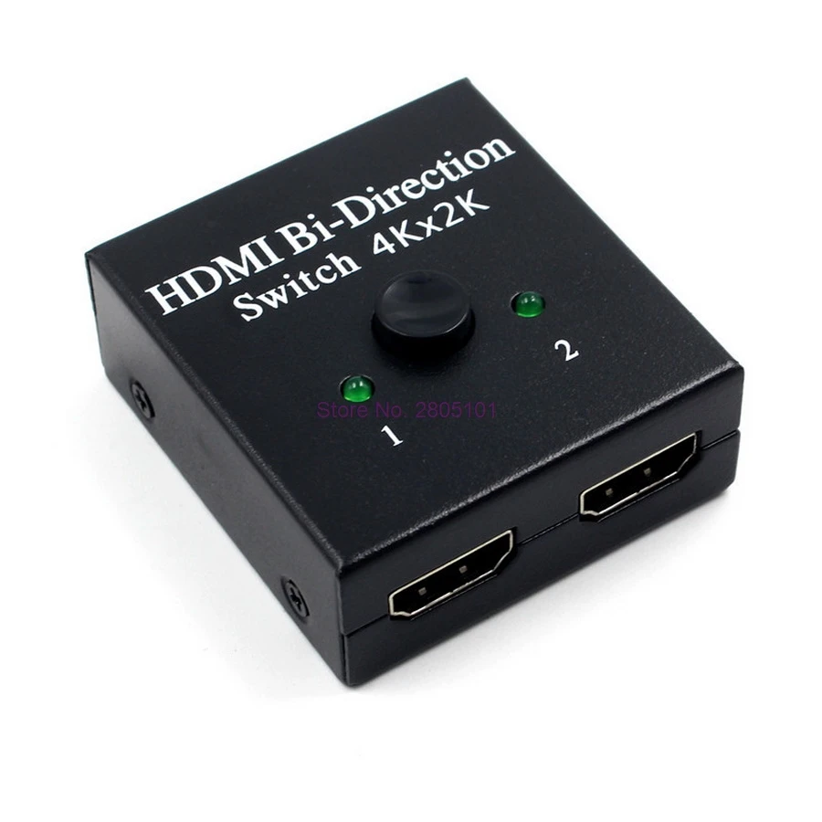 Dhl или fedex 20 шт. HDMI переключатель 2 порта двунаправленный ручной 2x1/1x2 разветвитель