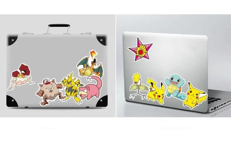 80pieces waterproof cartoon pkm stickers for Wall decor fridge Bike laptop car stickers figure toys